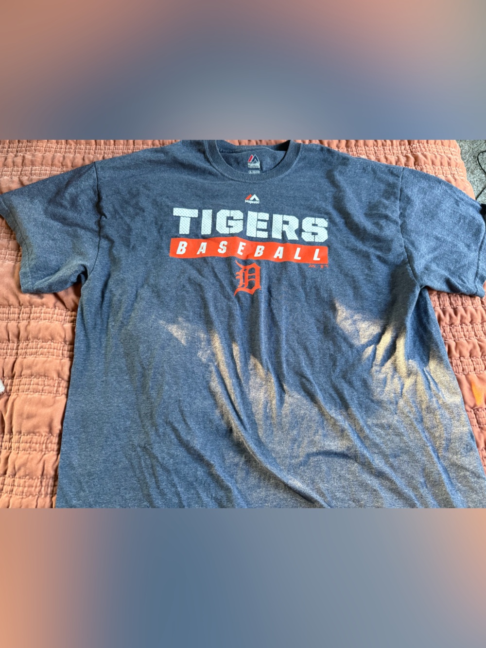 Majestic Tigers Baseball Short-Sleeve Crewneck T-Shirt - Blue & Orange